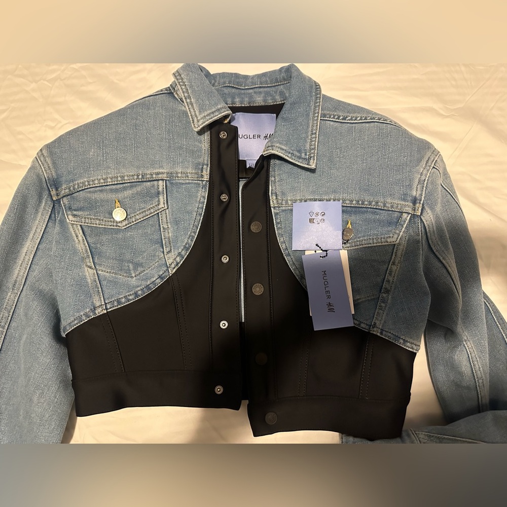 Womens mugler x h&m denim jacket